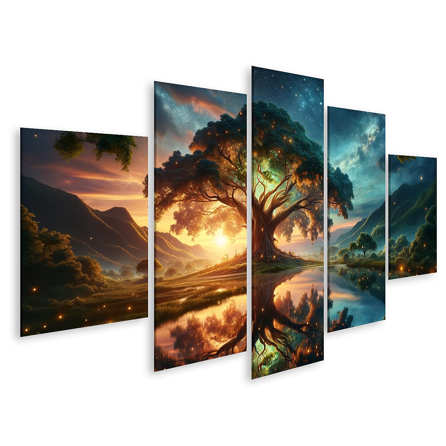 islandburner Quadro su Tela Grande Formato Di Un Albero Maestoso Nel Centro Di Un Paesaggio Mistico Il Ba Immagini Poster