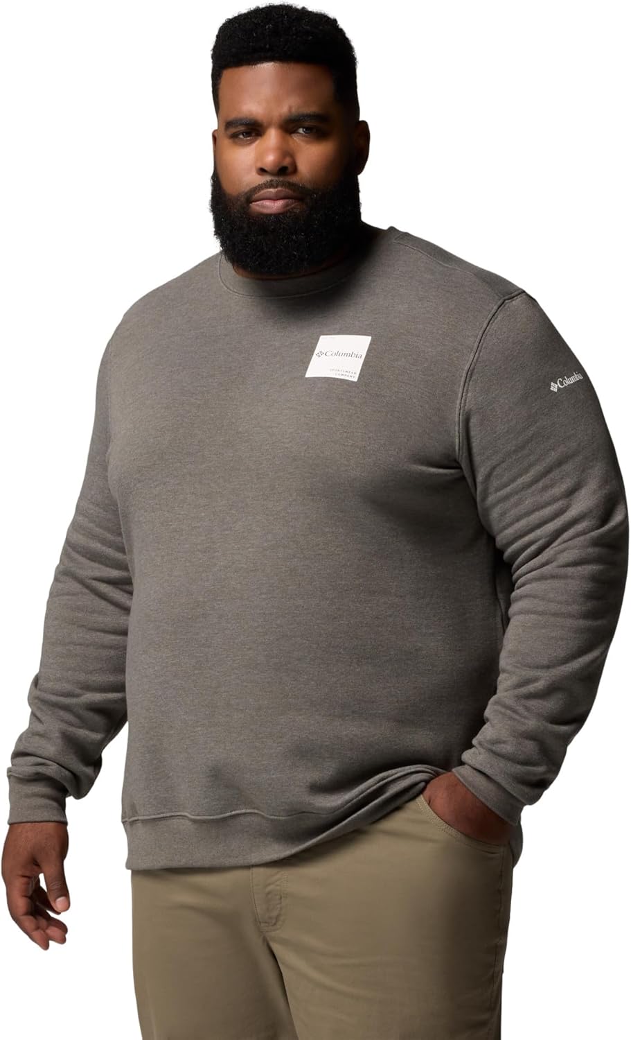 Columbia Mens Trek Crew, Charcoal Heather/Boxy Brand, X-Large Tall - Image 5