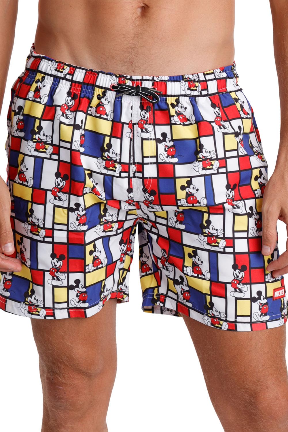 Disney Costume da Bagno Uomo Boxer Mare con Vita Elasticizzata, Coulisse, Tasche e Rete Interna – Costume Estivo con Stampa Originale (IT, Testo, XXL, Regular, Regular, Multicolore)