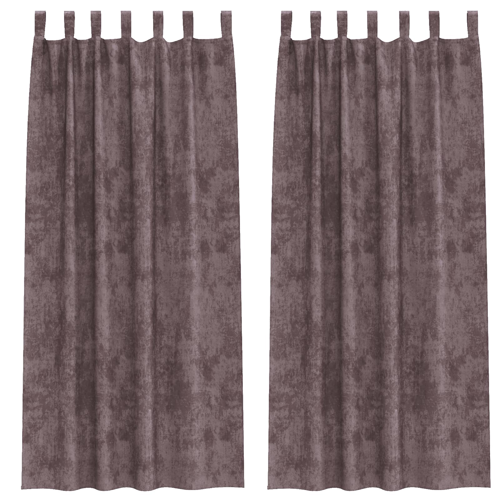 Aksamitne zasłony na przelotkach, 2 części, brązowe, 225 x 140 cm, filtrowanie światła, styl tacktop, poliester, przytulne, nowoczesne, do salonu, sypialni
