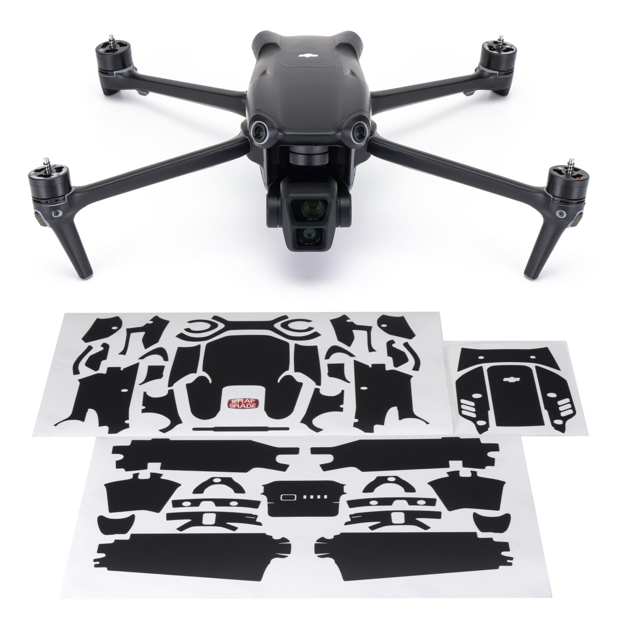 WRAPGRADE Skin Stickers Compatible with DJI Air 3 | Full Wrap (Stealth Black)