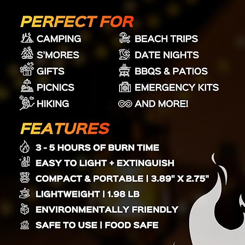Miniatura 5 de Paquete de 2 fogatas portátiles, pozo de fuego Smores, hoguera al aire libre, 3-5 horas de tiempo de combustión, sin brasas, sin complicaciones,