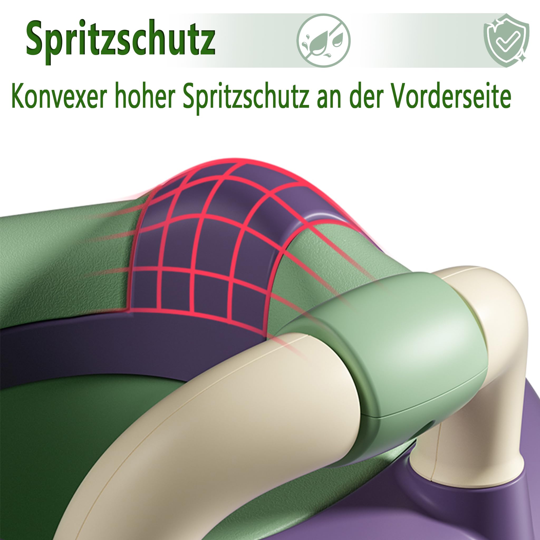 YUENFONG Vasino per bambini, sedile da toilette rimovibile con bracciolo, piedini antiscivolo per bambini, per bambini da 3 a 6 anni (verde)