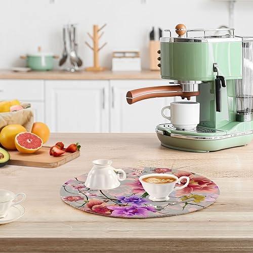 Miniatura 6 de Salvamanteles de 3 piezas para ollas y sartenes calientes con patrón de flores y hojas de acuarela, juego de salvamanteles para olla instantánea,