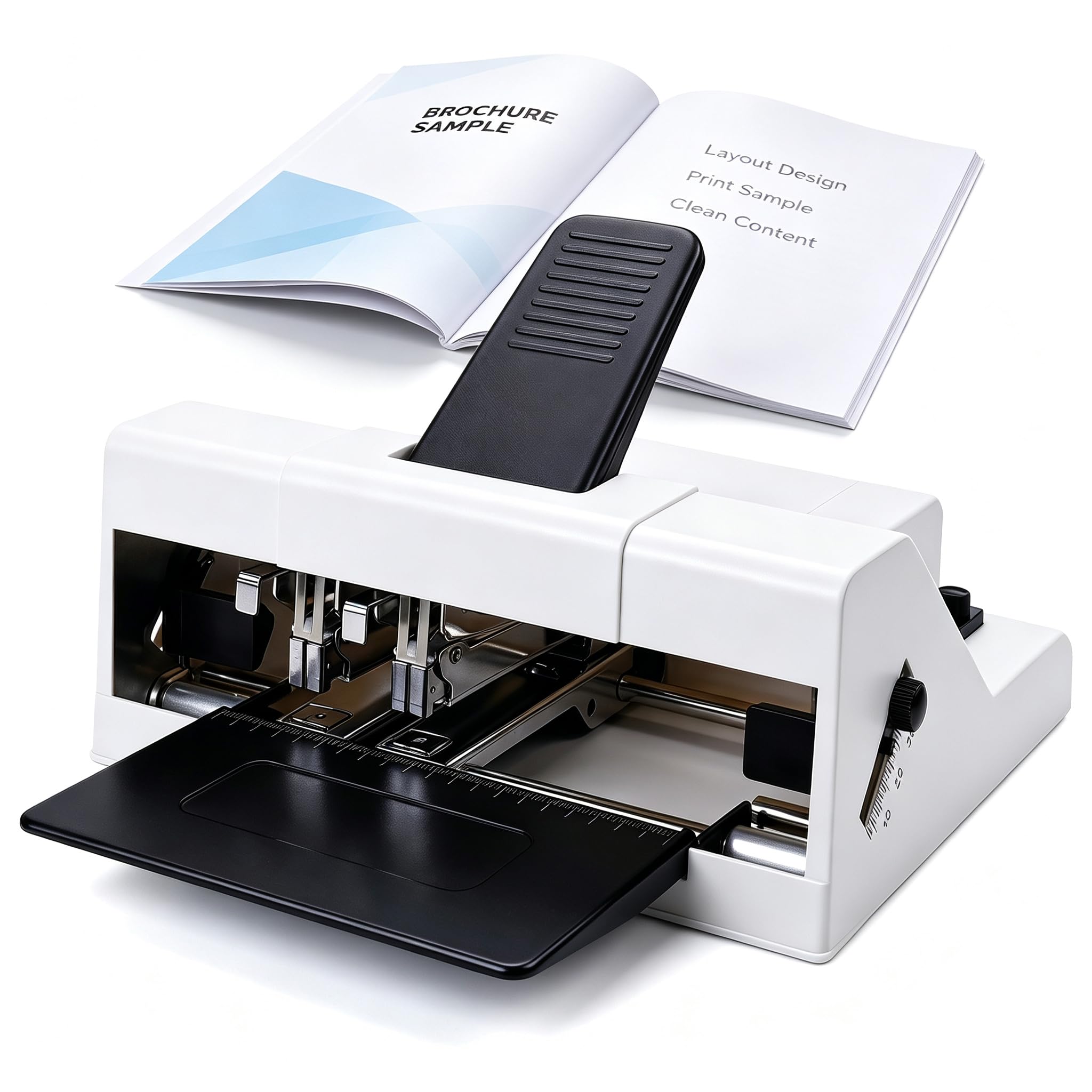 WHOOLEFUN A3 Double Head Center Seam Stapler, Heavy Duty Binding Machine, 50 Sheet High Capacity, 2-210mm Paper Feeding Depth, For A3 A4 Documents, Office School Business Binding