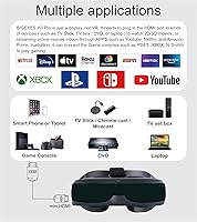 Vista 5 de Cine personal de película 3D, entrada HDMI, conecte a varios dispositivos de fuente de señal multimedia. Batería incorporada, no VR/AR, gafas HDMI