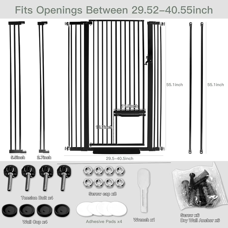 Amazon.com: SHYUJAJIE 55 Inch Extra Tall Pet Gate with Small Cat