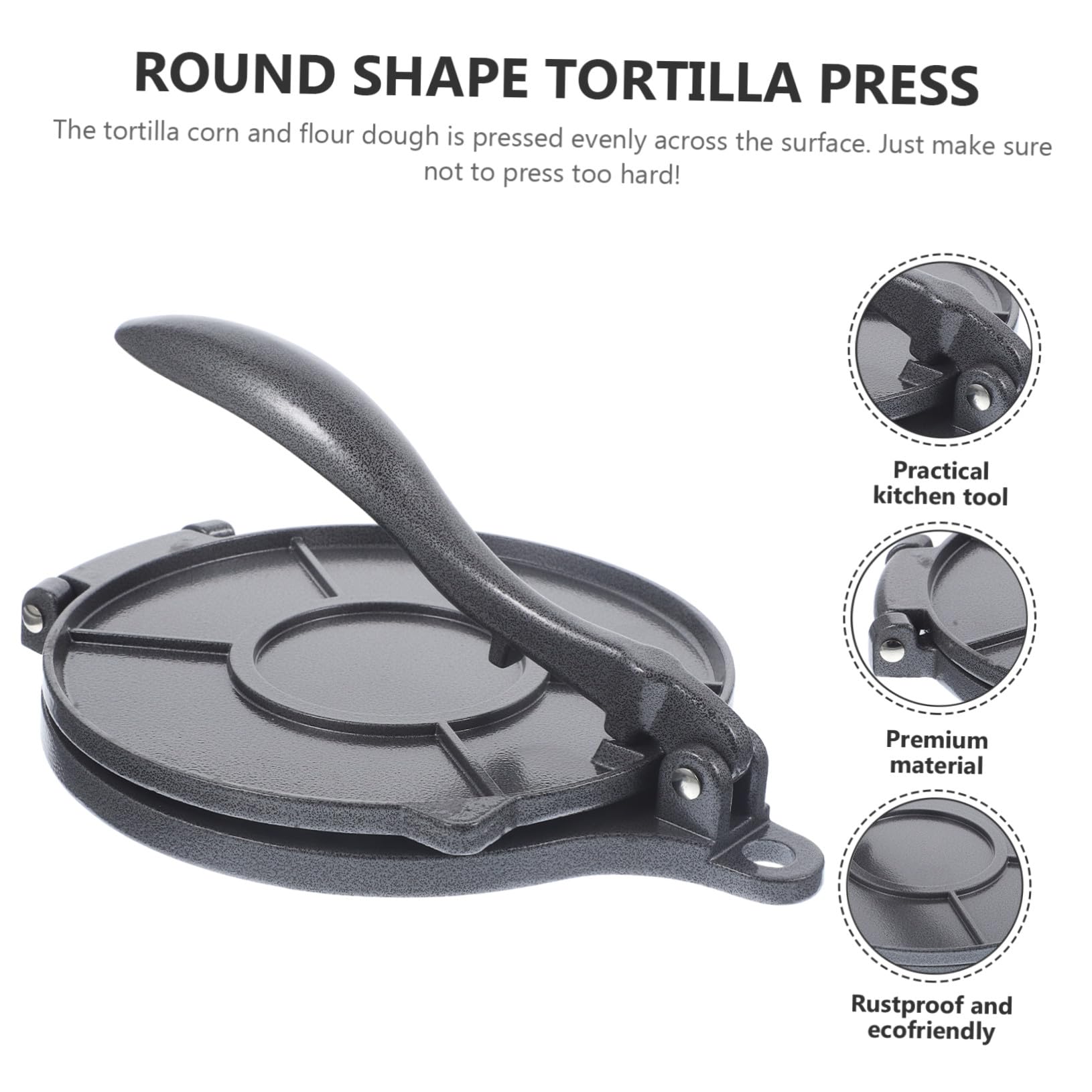 Pressa per Impasto per Lega Tortilla Rotonda di Alluminio | Versione Pieghevole Regolabile, Utensile Metallico per Cucina, Adatto a Ricette Domestiche e Ristorante