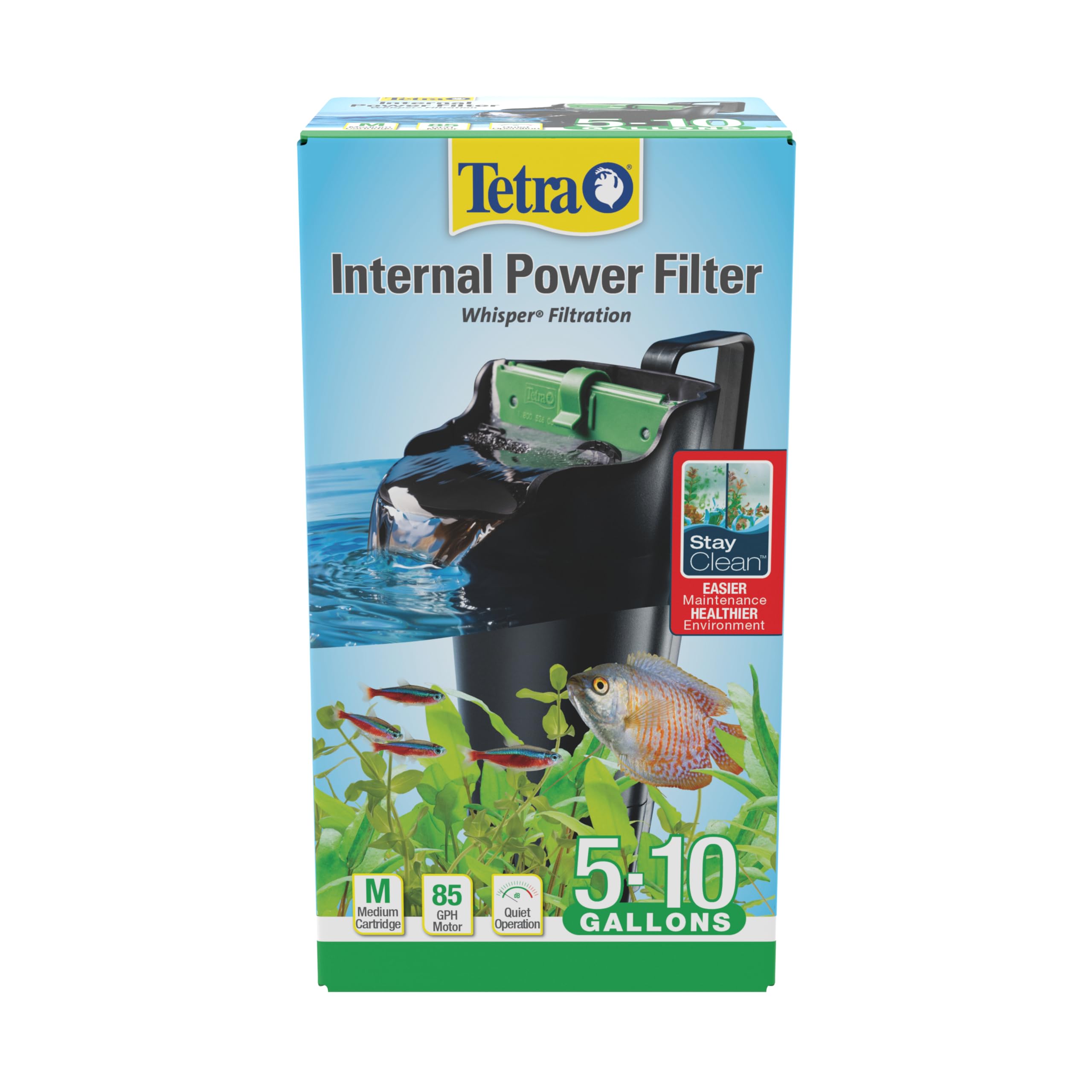 Tetra Whisper Internal Power Filter 5 To 10 Gallons, For aquariums, In-Tank Filtration, Black
