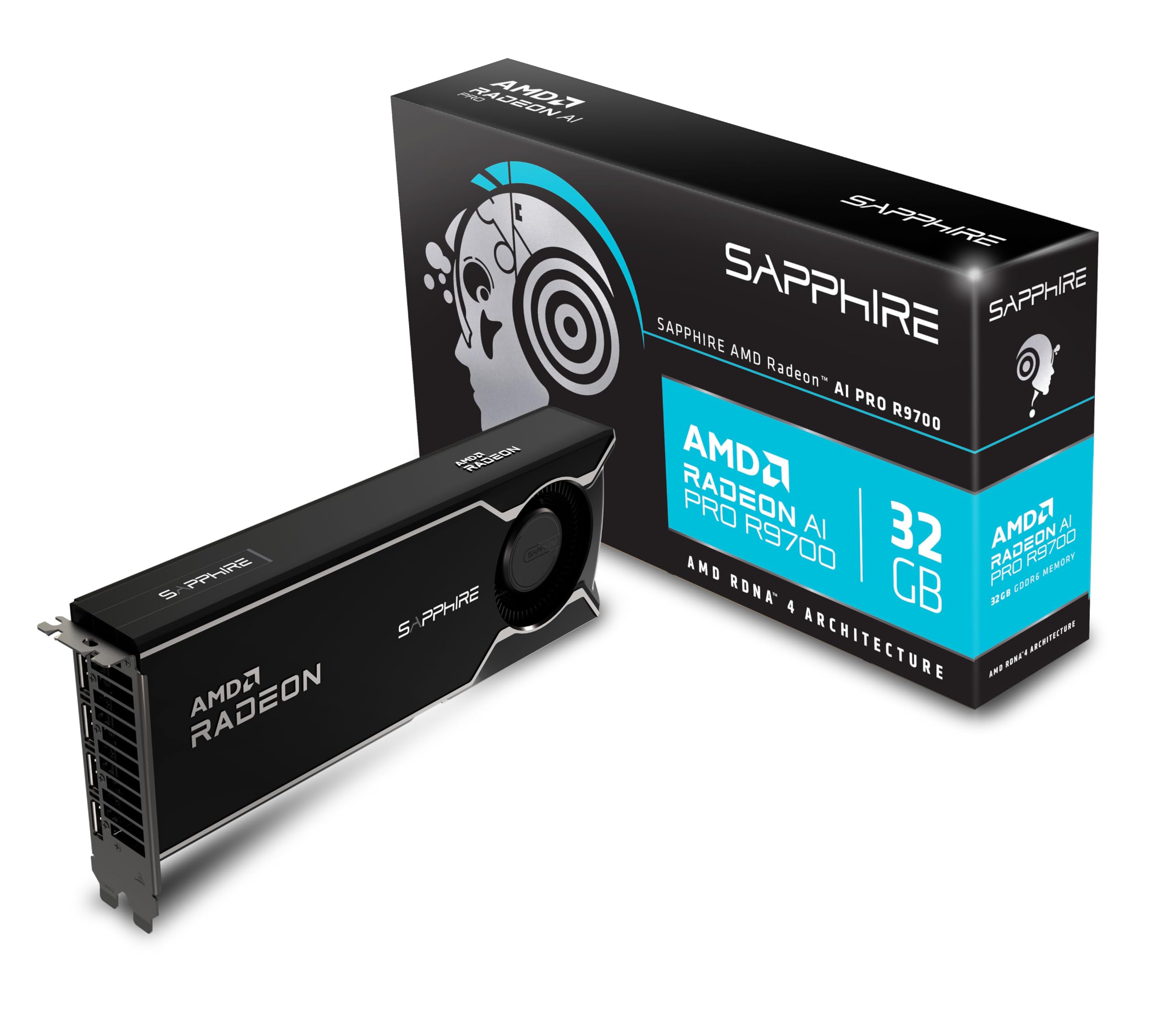 Sapphire 32358-01-20G AMD Radeon AI PRO R9700 Grafikkarte mit 32 GB GDDR6, AMD RDNA 4