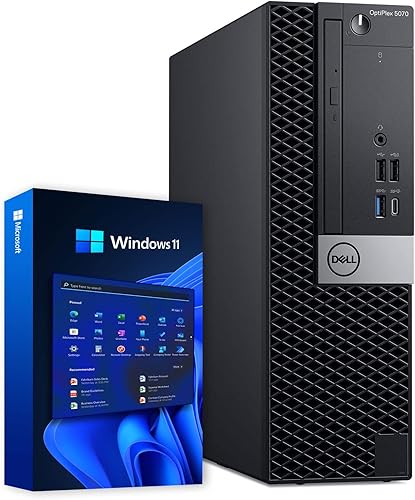 Dell Computadora de escritorio pequeña 5070 (SFF) Hexa Core Intel i5 (3.20 GHz) RAM DDR4 de 16 GB Estado sólido SSD de 500 GB + disco duro de 1
