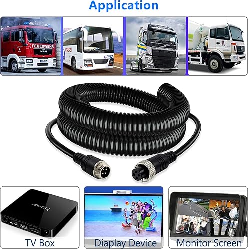 Miniatura 5 de Lonlonty Cable de cámara de 4 pines con cubierta de tubo de corrugado, cable de extensión de aviación de 4 pines, cable de video de 4 pines para