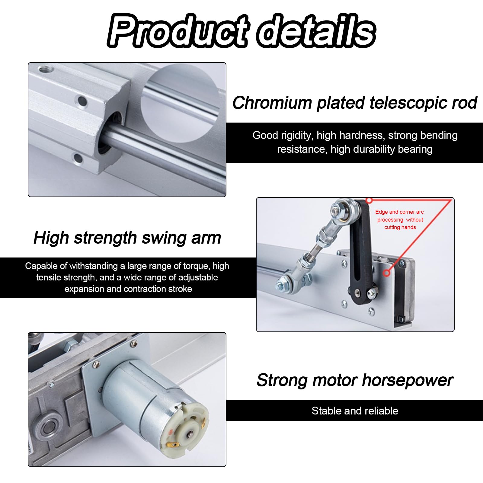 DIY Reciprocating Linear Motor DC 24V Long Stroke 1.18"-6" Adjustable Telescopic Motor 160rpm - View #5