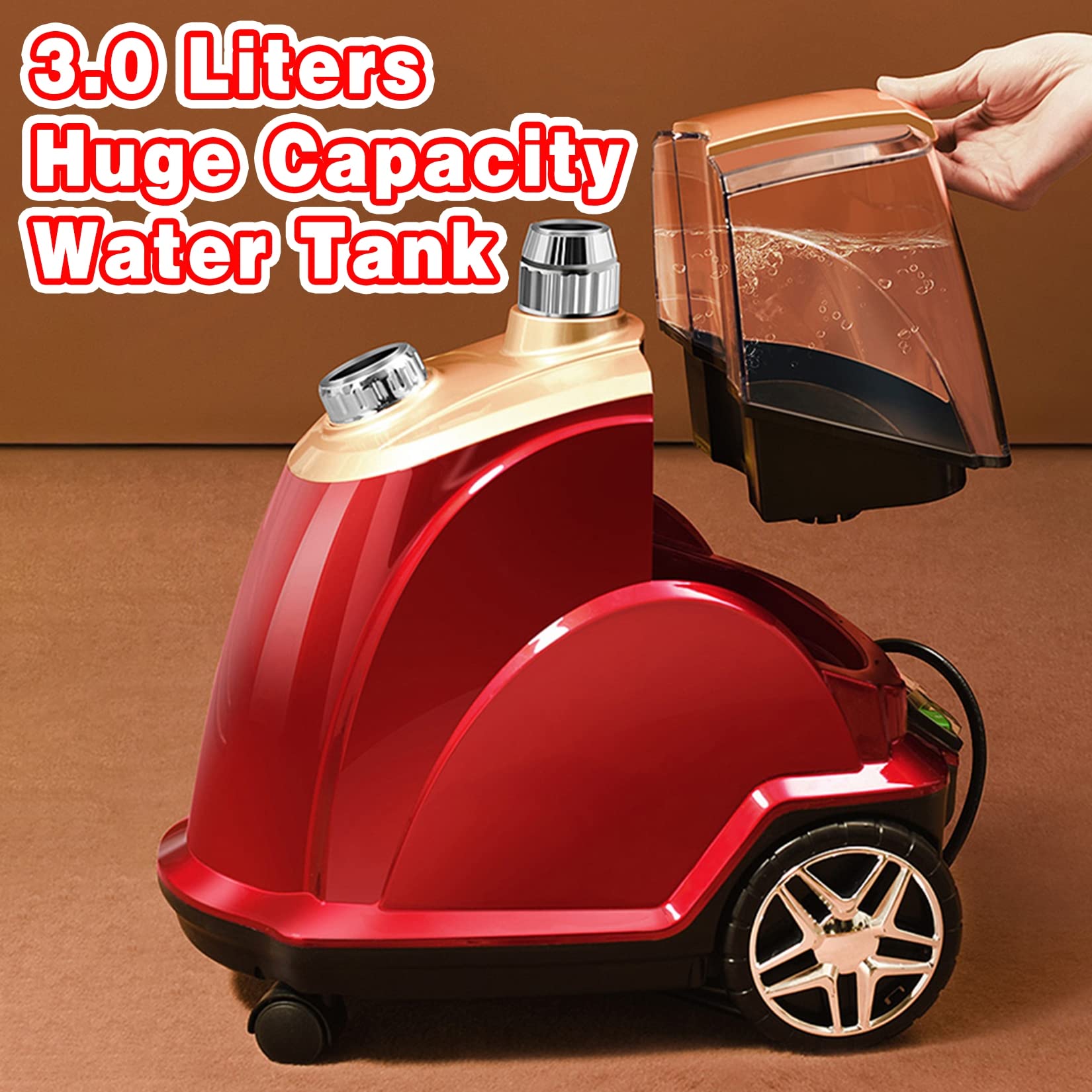 Stiratrice Verticale per Indumenti, 2200 W, Professionale, per Indumenti Pesanti, per Uso Commerciale, 30 Secondi, Rapida rimozione delle Pieghe con Serbatoio dell'Acqua da 3,1 Lit(Oro
