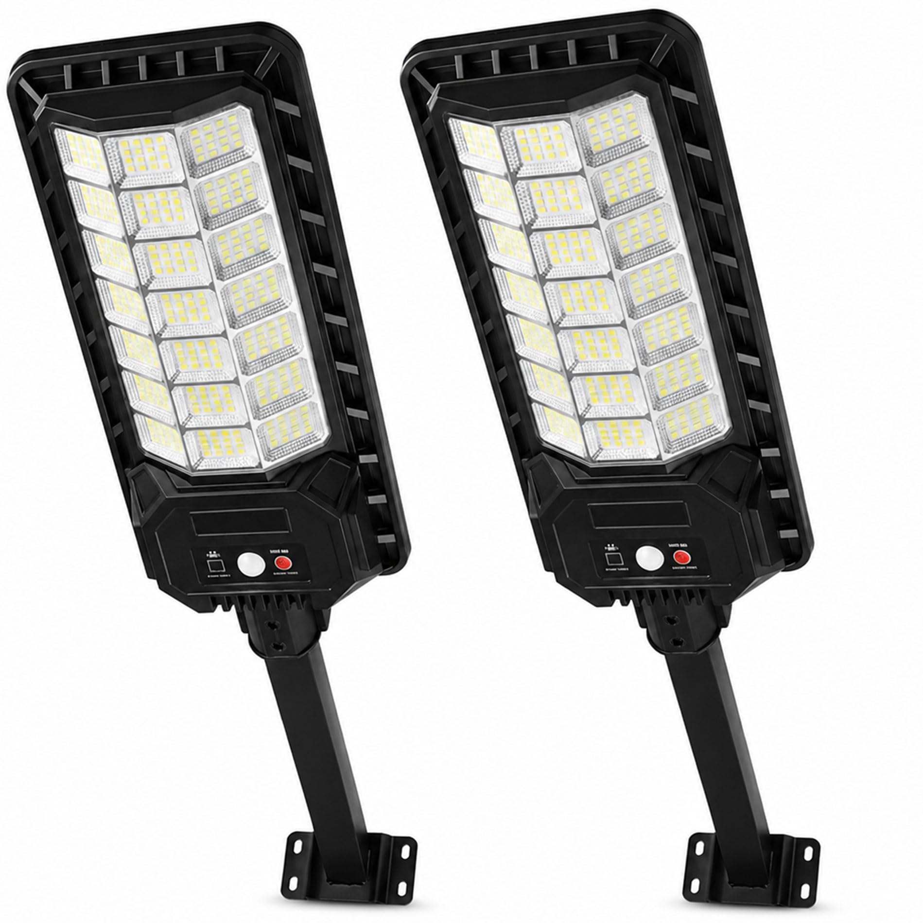 081 Store - 2 PEZZI Lampione Solare 2000W 336 LED da Esterno con Sensore Movimento e Crepuscolare, IP65 Impermeabile, Pannello Monocristallino, Batteria Litio 12h, Luce Solare per Giardino