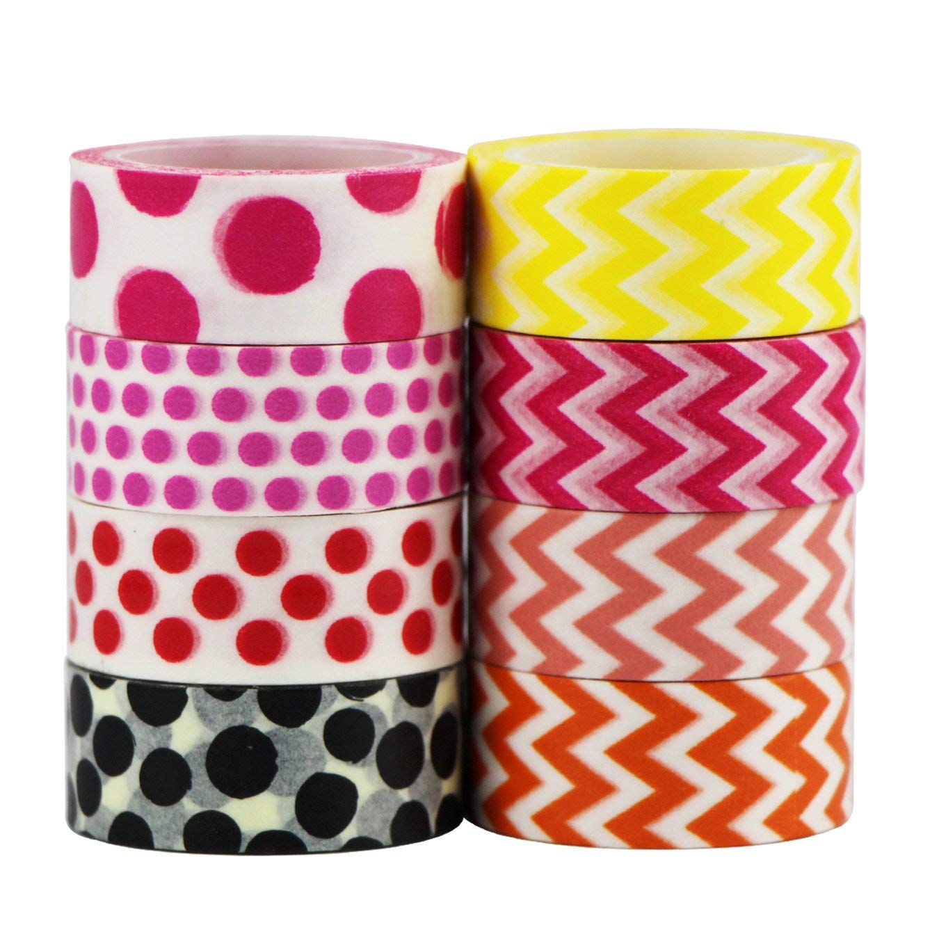 8pcs Decorative Washi Tape Masking Tape Adhesive Scrapbooking DIY Craft Gift (Pattern-2)
