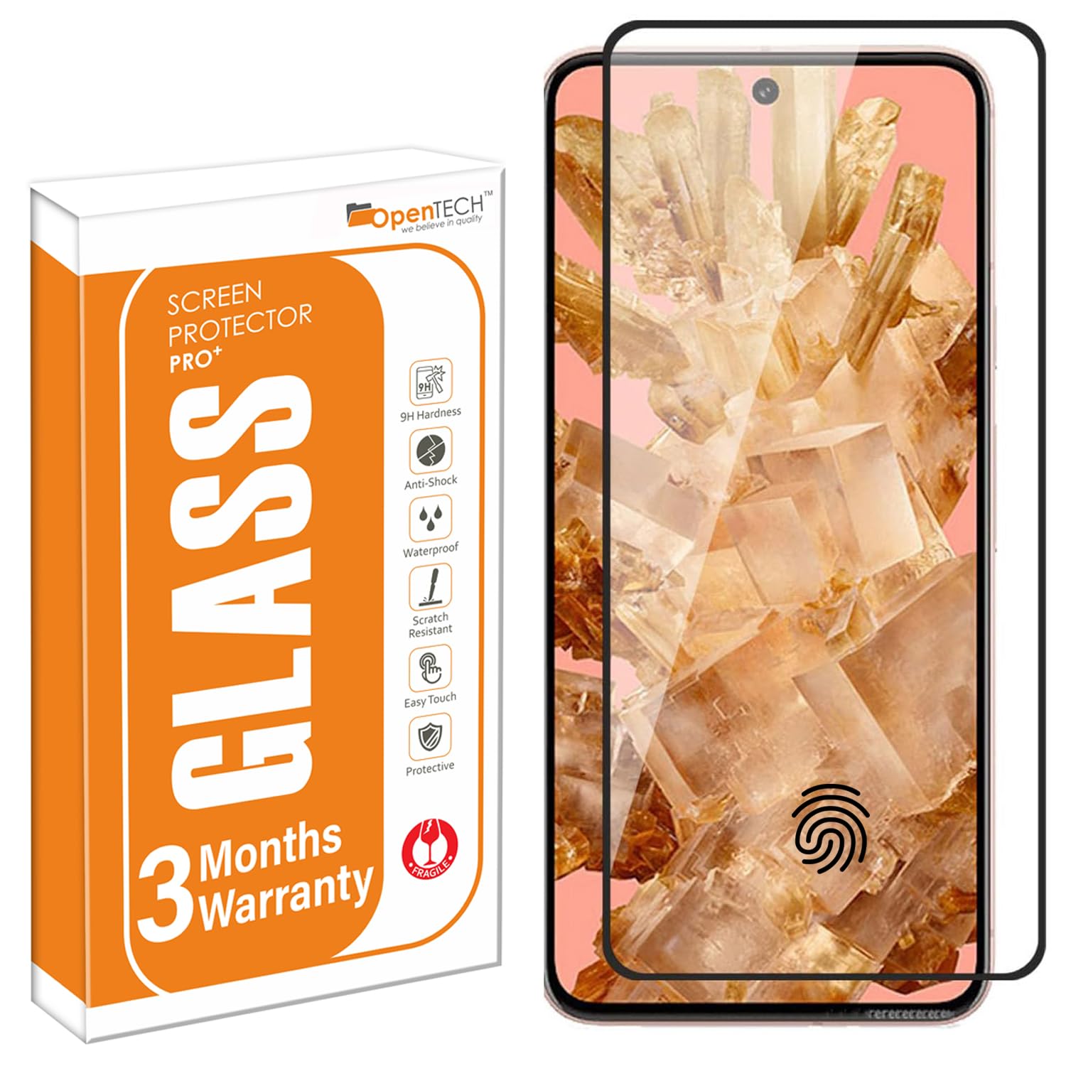 Military-Grade Tempered Glass Screen Protector Compatible for Google Pixel 8 Pro with Edge to Edge Coverage and Easy Installation kit