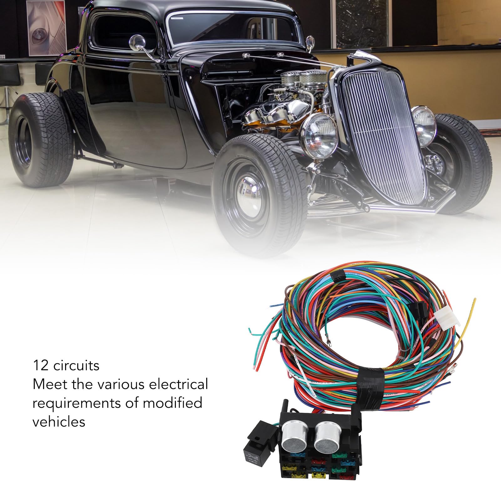 Kit de arnés de Cables Universal para automoción, arnés de Cables automotriz Resistente al Calor para Varillas de Rata, Coches de Arena, Varillas Calientes