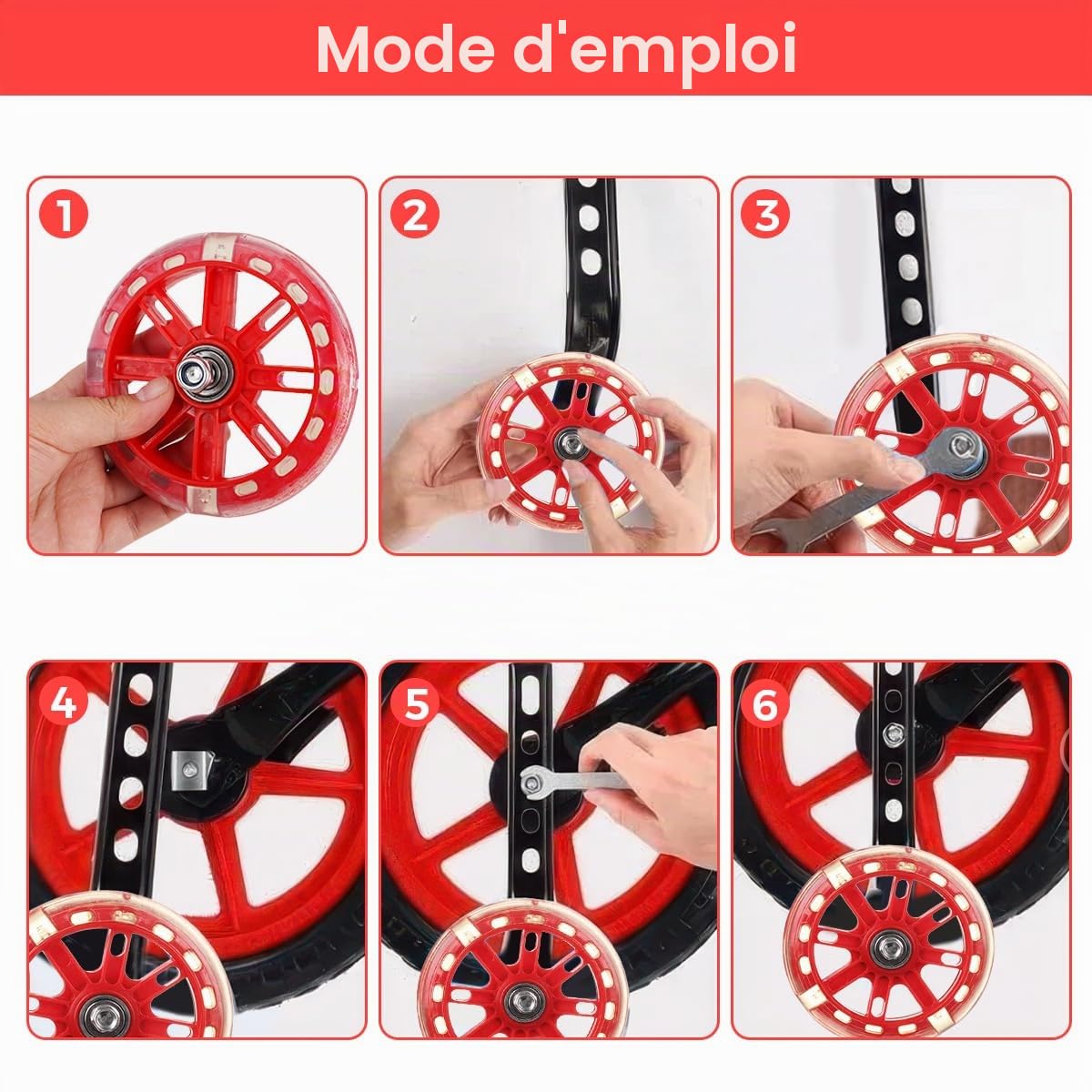 Roulettes Stabilisatrices Universelles 12-20 Pouces pour Vélo Enfant