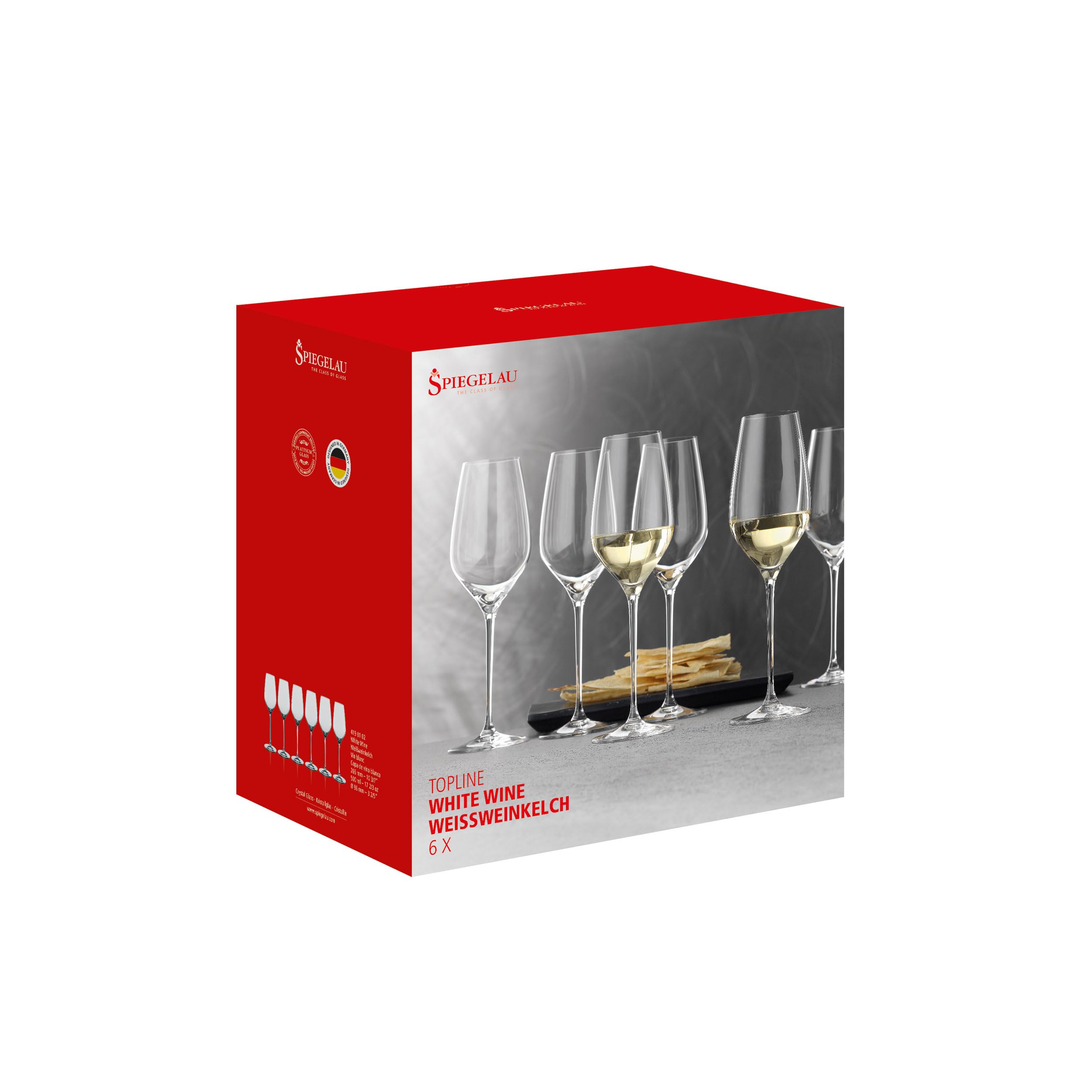 Spiegelau & Nachtmann, Topline 4190102 - Juego de 6 copas de vino blanco (cristal, 500 ml)