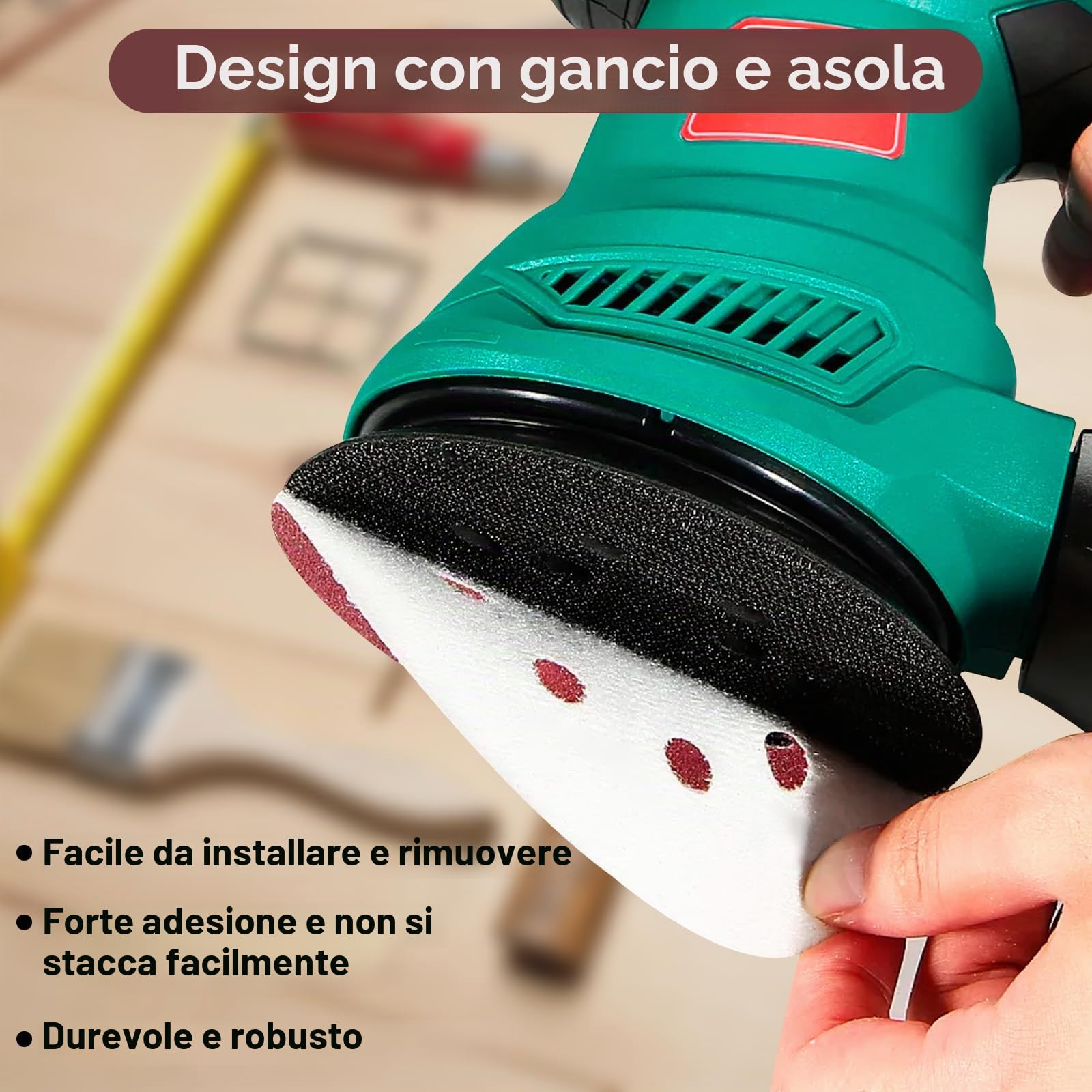 50 Pezzi Dischi Abrasivi 125mm, Carta Vetrata Disco Abrasivo Grana 60/120/240/400/800 8 fori per levigatrice orbitale