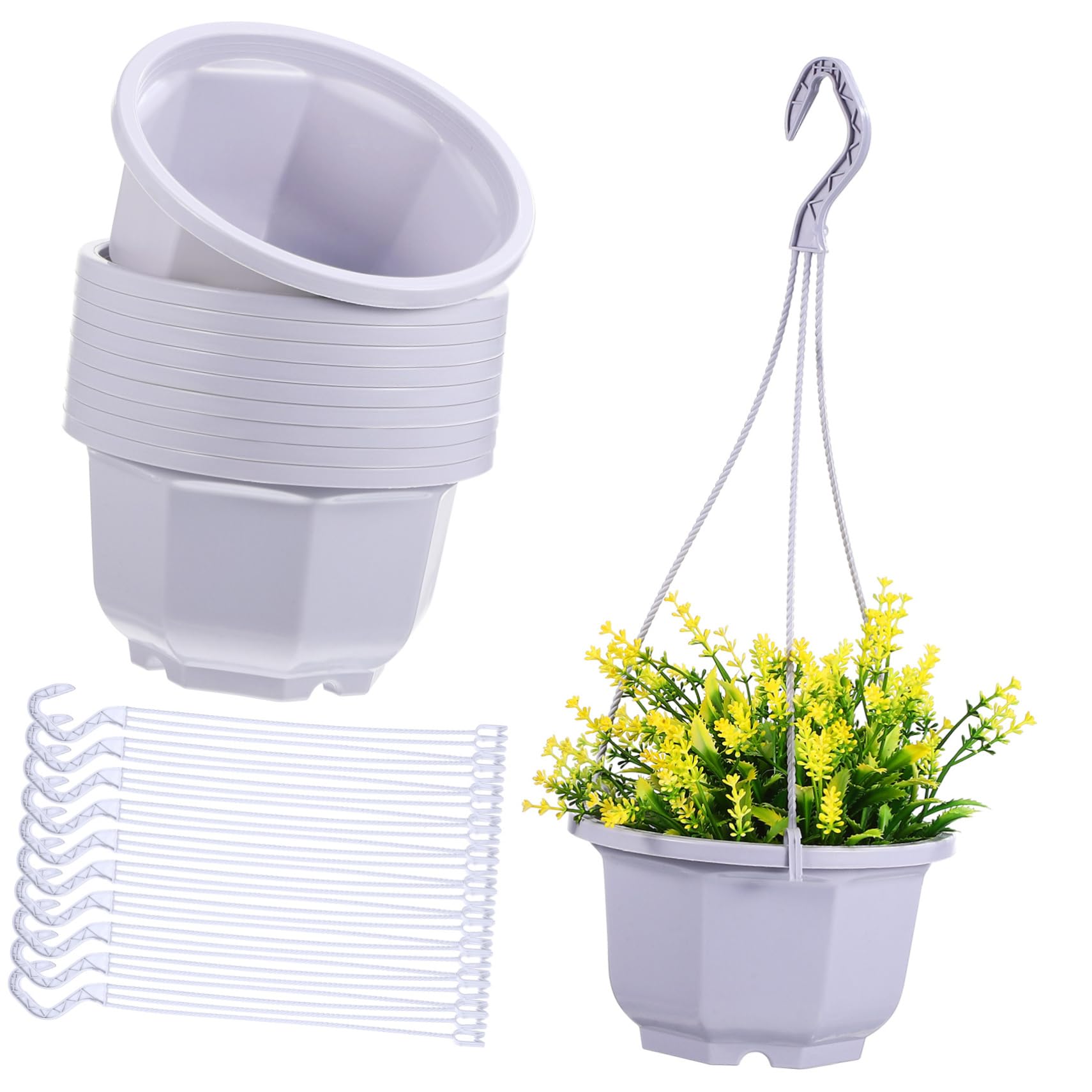 UPKOCH 10 Stück Aufhängetöpfe Kunststoff Wetterfeste Hängetöpfe für Pflanzen Flexibel Einsetzbar Balkon Garten oder Innenräumen Installieren und Modern Gestaltet