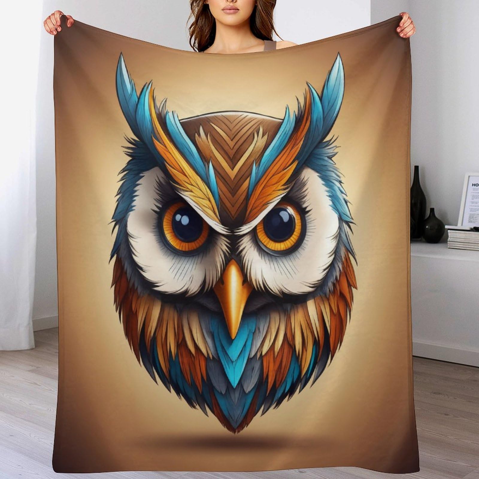 Couverture polaire hibou en flannel pour ne plus jamais avoir froid au lit