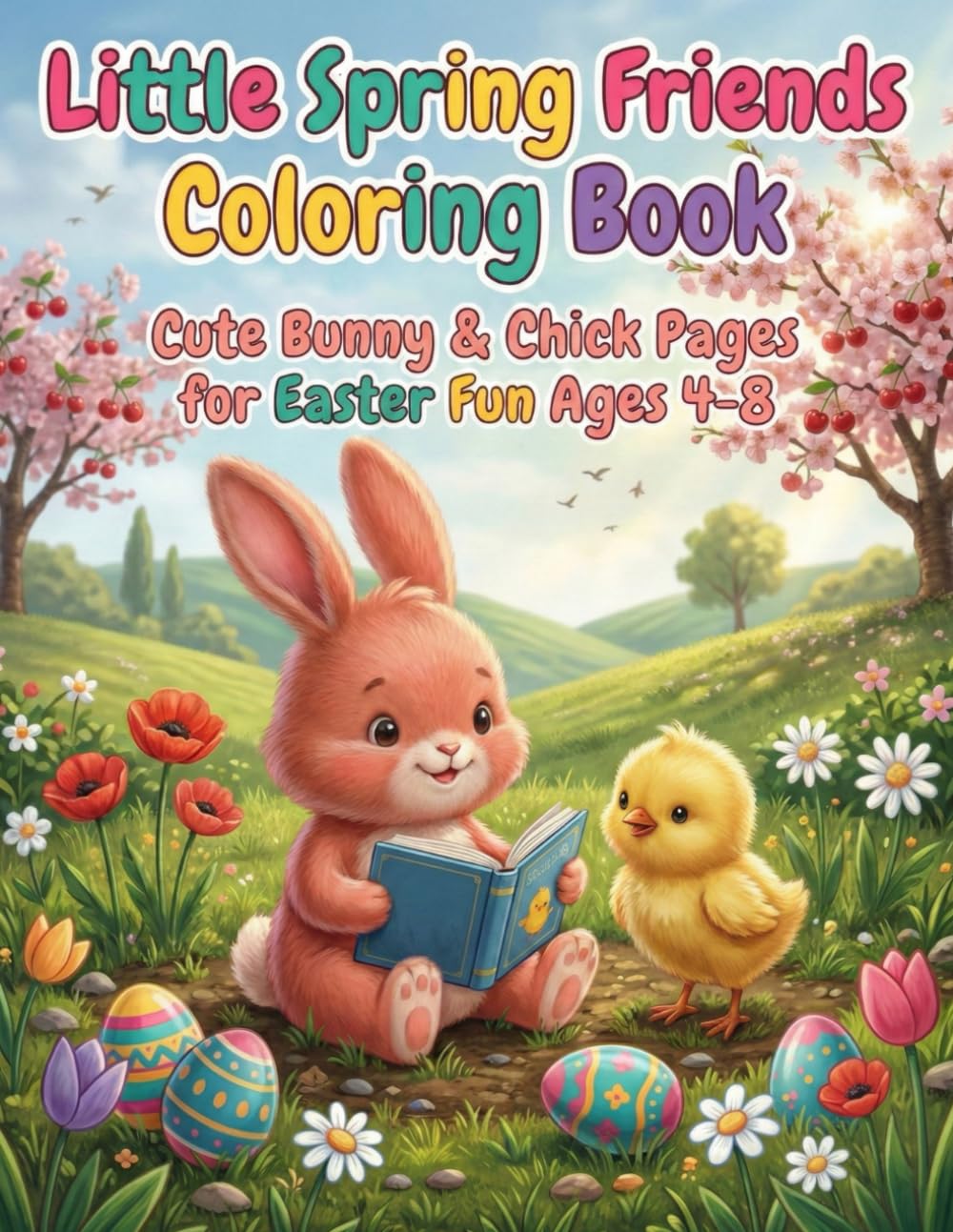 Little Spring Friends Coloring Book: Cute Bunny & Chick Pages for Easter Fun Ages 4-8