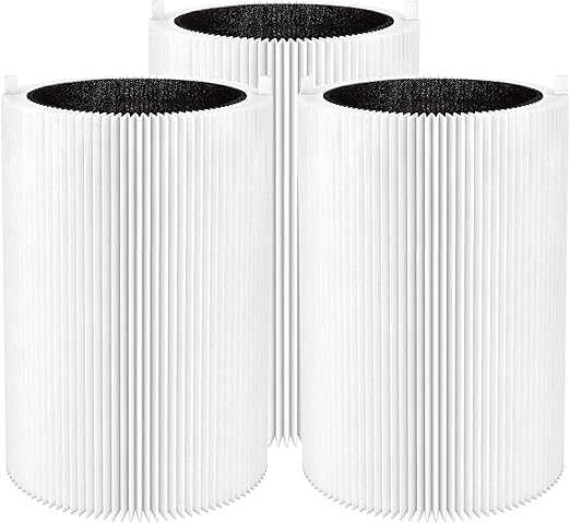 3 Pack Blue Pure 411 Filter Replacement Compatible with Blueair Blue Pure 411 Genuine, 411+, 411 Auto and MINI Air Purifiers, Package Include the 3 Particle and 3 Activated Carbon Filter