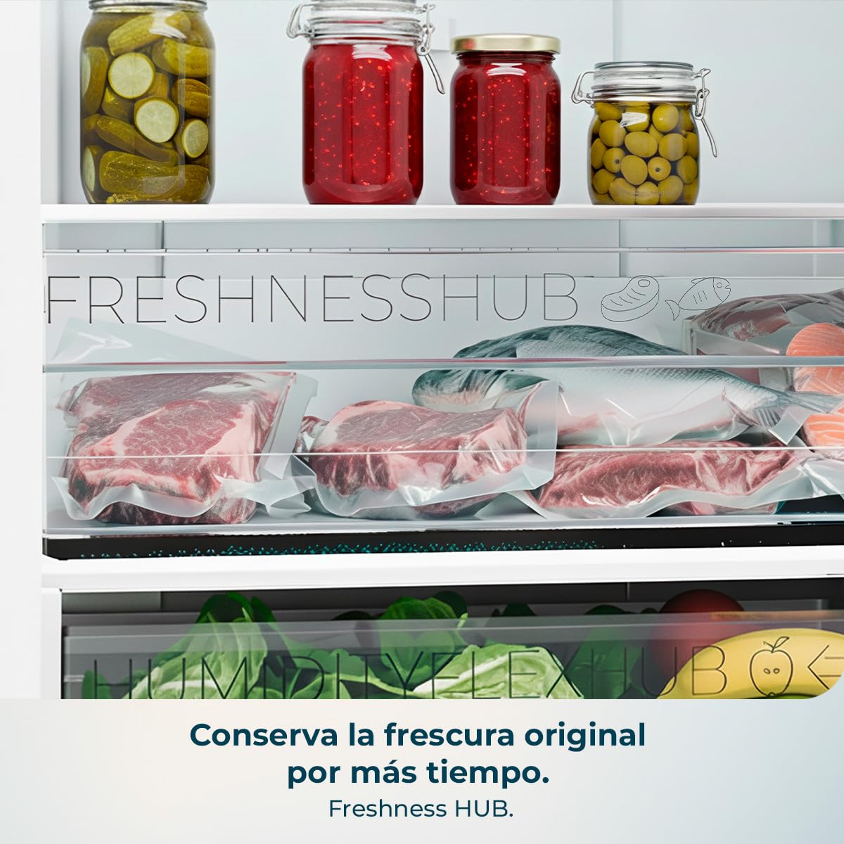 Cecotec Frigorífico Combi 322L Bolero CoolMarket Combi 322i Inox D. 185,5cm de Alto, 59,5cm de Ancho, Tecnología Multi Airflow, HumidityFlex HUB, LED Interior