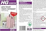 HG Laundry Pre-Treat Stain Remover, Extra Strong Pre-Wash Clothing & Fabric Spray with Active Oxygen, Removes Spots & Stains, Heavy Duty Formula Ideal for Whites & Colours – 500ml (649050106)