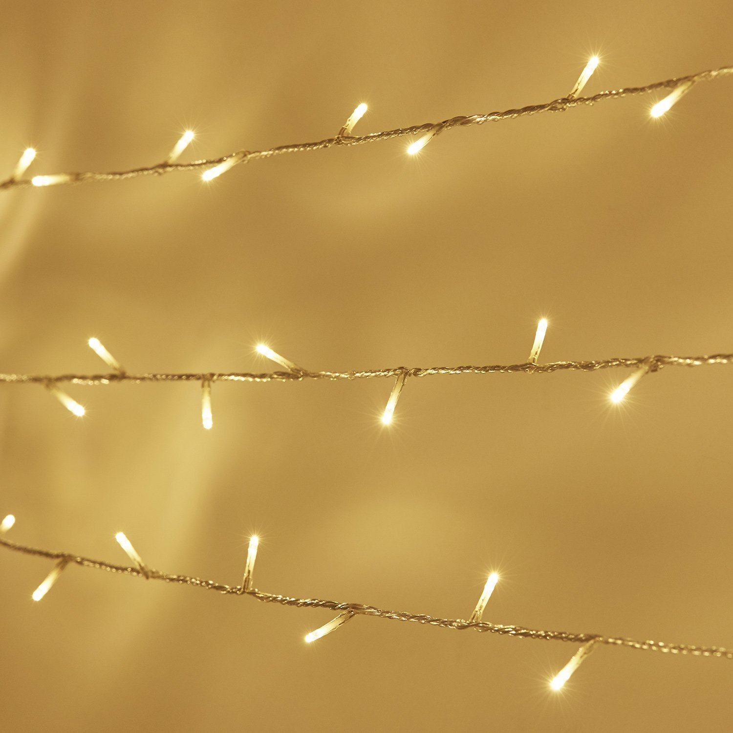 Lights4fun 100er LED Lichterkette warmweiß Essential Serie strombetrieben koppelbar