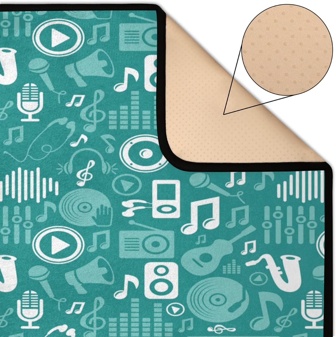 5 x 7 feet Cartoon Musical Instrument Set Super Soft Area Rug for Kids Baby Nursery, Nursery Decor Throw Rugs for Bedroom, Kids Room, Large Carpets for Bedroom