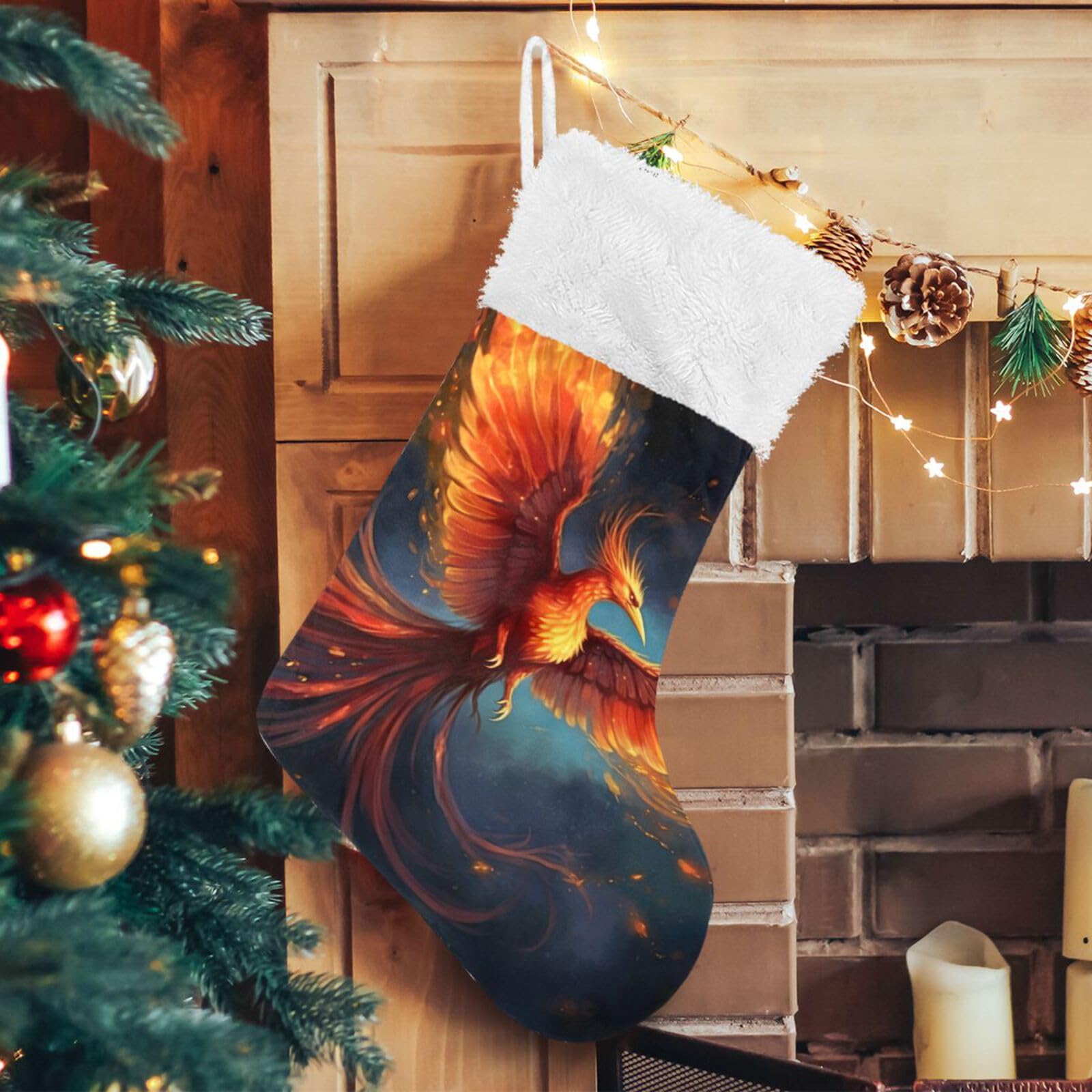 Amazon.com: ATTX Phoenix Bird Feather Christmas Stockings, 2 Pack
