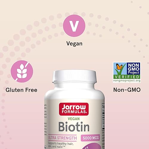 Miniatura 5 de Jarrow Formulas Biotin 5000 mcg - 100 cápsulas vegetales - Apoya el crecimiento de la piel y el cabello el metabolismo de los lípidos y la