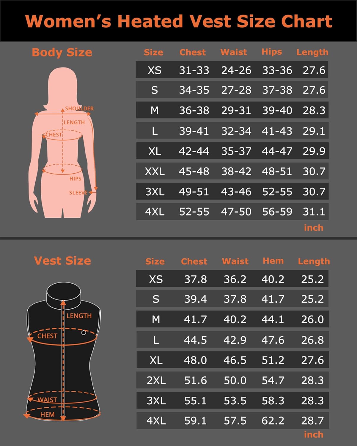 Venustas [Upgraded Battery Women's Heated Vest(Size X-Small) with Battery Pack, Plus 35W Fast-Charging Adaptor, Up to 12H of Runtime