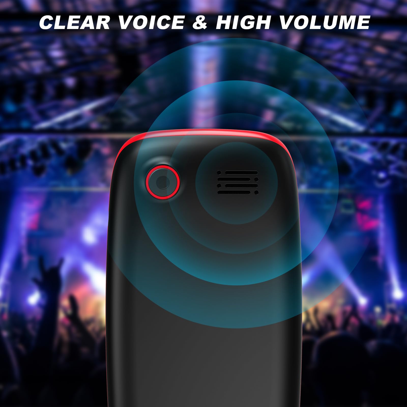 CHAKEYAKE Seniorenhandy ohne Vertrag, Klapphandy Mobiltelefon mit Großen Tasten, 2G GSM Handy für Senioren mit 1.7 Zoll Farbdisplay, Dual SIM, SOS Notruftaste, Taschenlampe (Schwarz Rot)