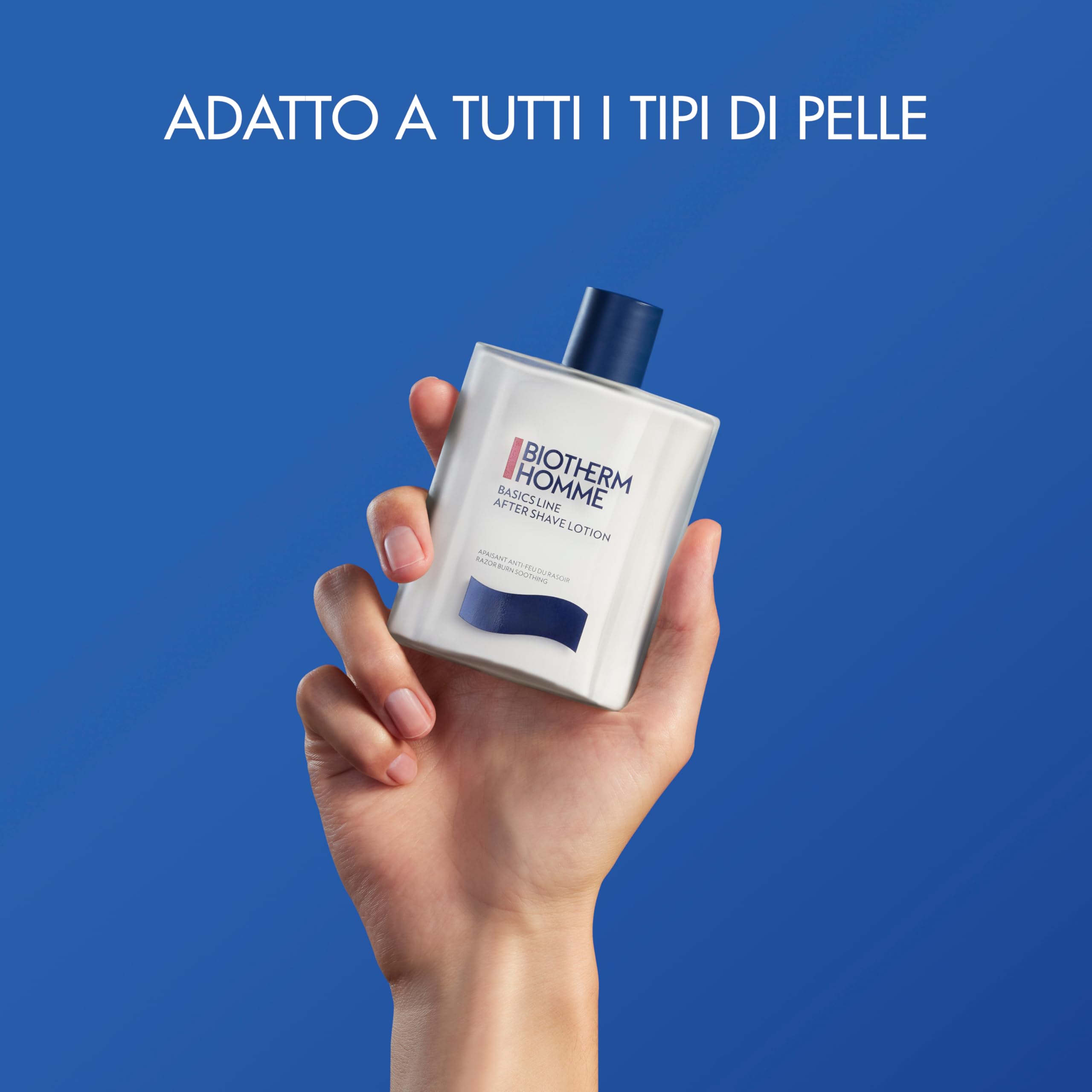 BIOTHERM HOMME Basics Line After Shave Lotion, Dopobarba Lenitivo, Per Pelli Normali, Anti-bruciore Post-rasatura, con Olio di Cartamo, 100 ml