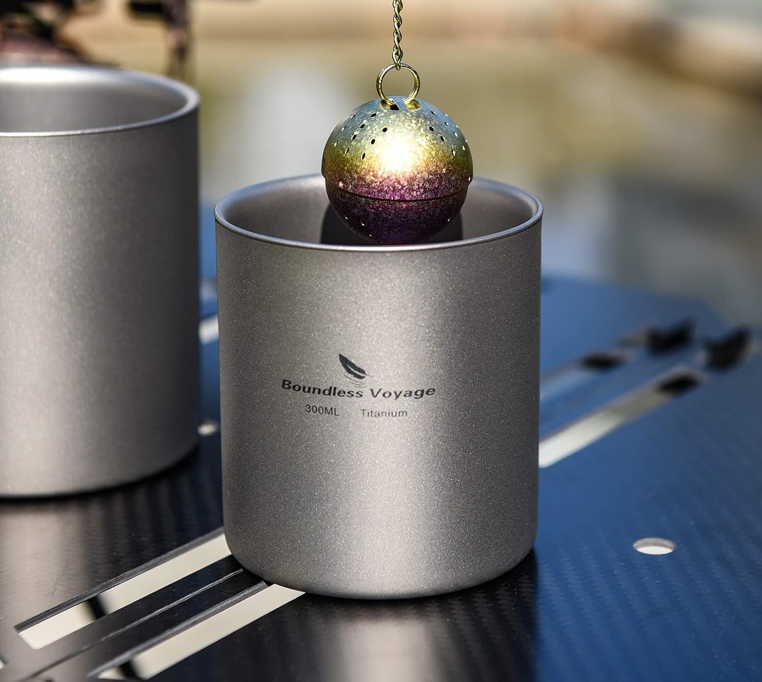iBasingo Titanium Double-Walled Cups 120ml+180ml+300ml Ultralight Camping Tea Coffee Mug Metal Insulated Drinking Mug Portable Tableware for Outdoor Travel Backpacking Picnic Daily Used Ti3031D