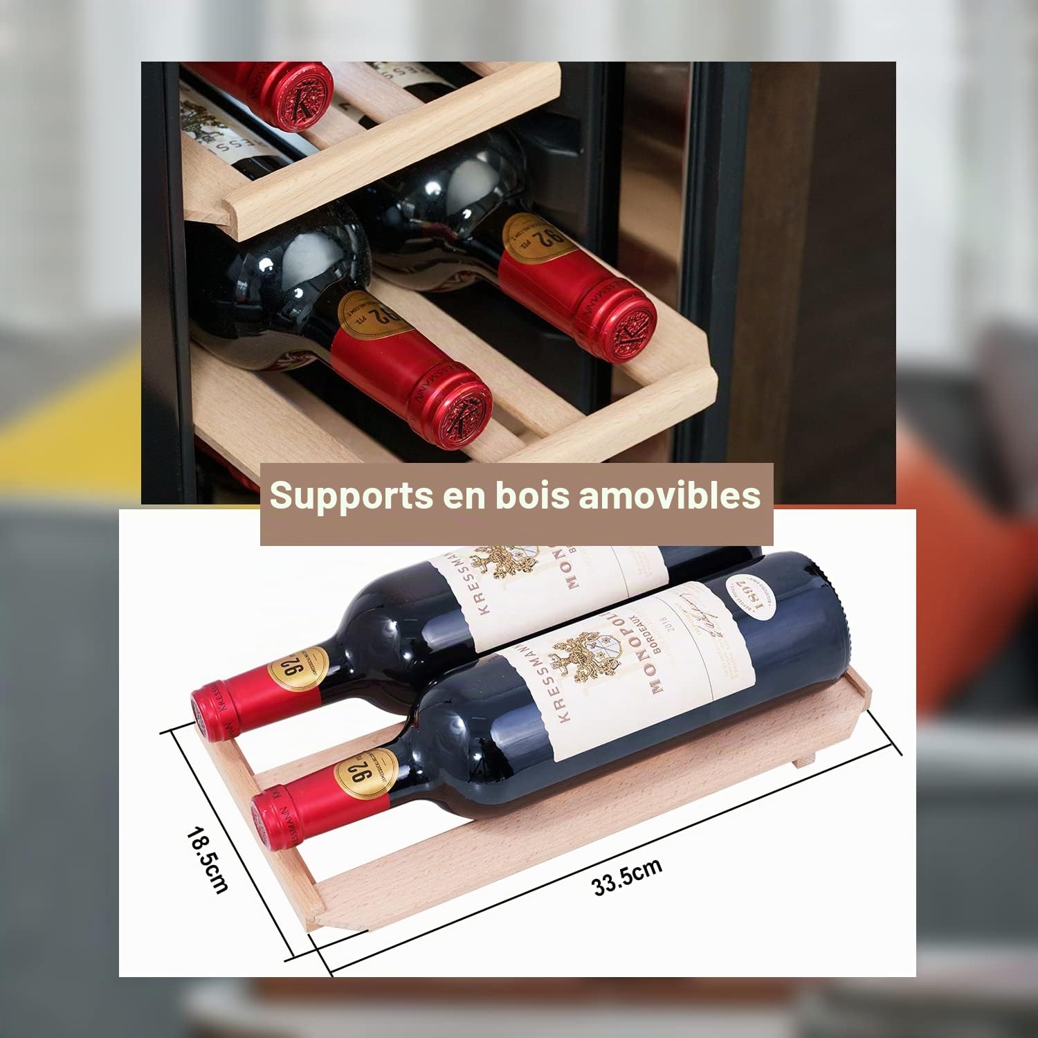 Kalamera KRC-35FCSS Réfrigérateur à vin 12 bouteilles 35 litres Compresseur 5-18°C