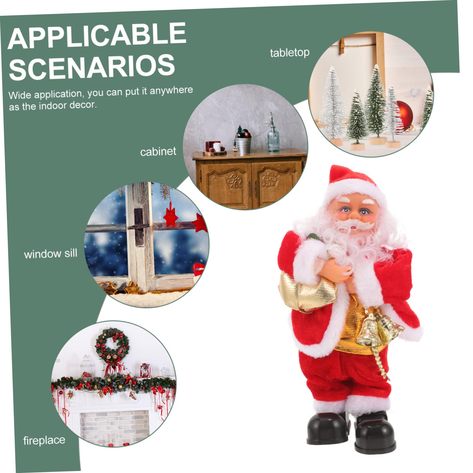BESPORTBLE Papá Noel Musical Juguete de Papá Noel Creativo Decoración Navideña Hogar Adorno de Escritorio Suministros para Fiestas Juguete Musical