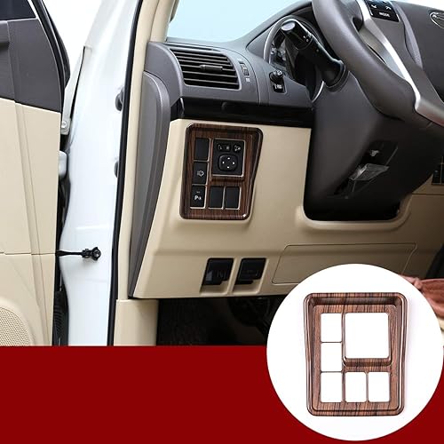 Marco de ajuste del espejo retrovisor lateral del coche ABS cromado Accesorios para Toyota Land Cruiser Prado FJ150 150 2010-2019 (grano de madera