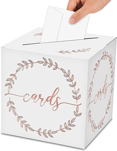 Miniatura 5 de Elegante caja de tarjetas clásica de corazón, 1 juego de caja de recepción de tarjetas de estampado en caliente para regalo de sobre de dinero,