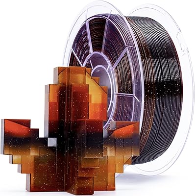 17 – ZIRO 3D Printer Filament, Fast Color Change with Twinkle Effect PLA, 1.75mm Gradient Translucent PLA, Sparkling Multicolor 3D Material, 1KG/…