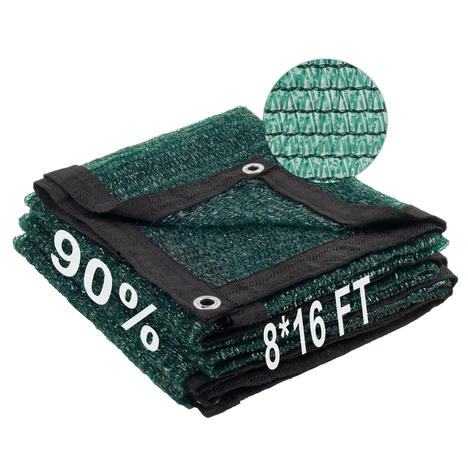 LOVE STORY 8x16FT 90% Dark Green Garden Shade Cloth, Sun Shade Cover Net Mesh Tarp with Grommets, Sunblock Net for Garden,Greenhouse,Plants and Patio