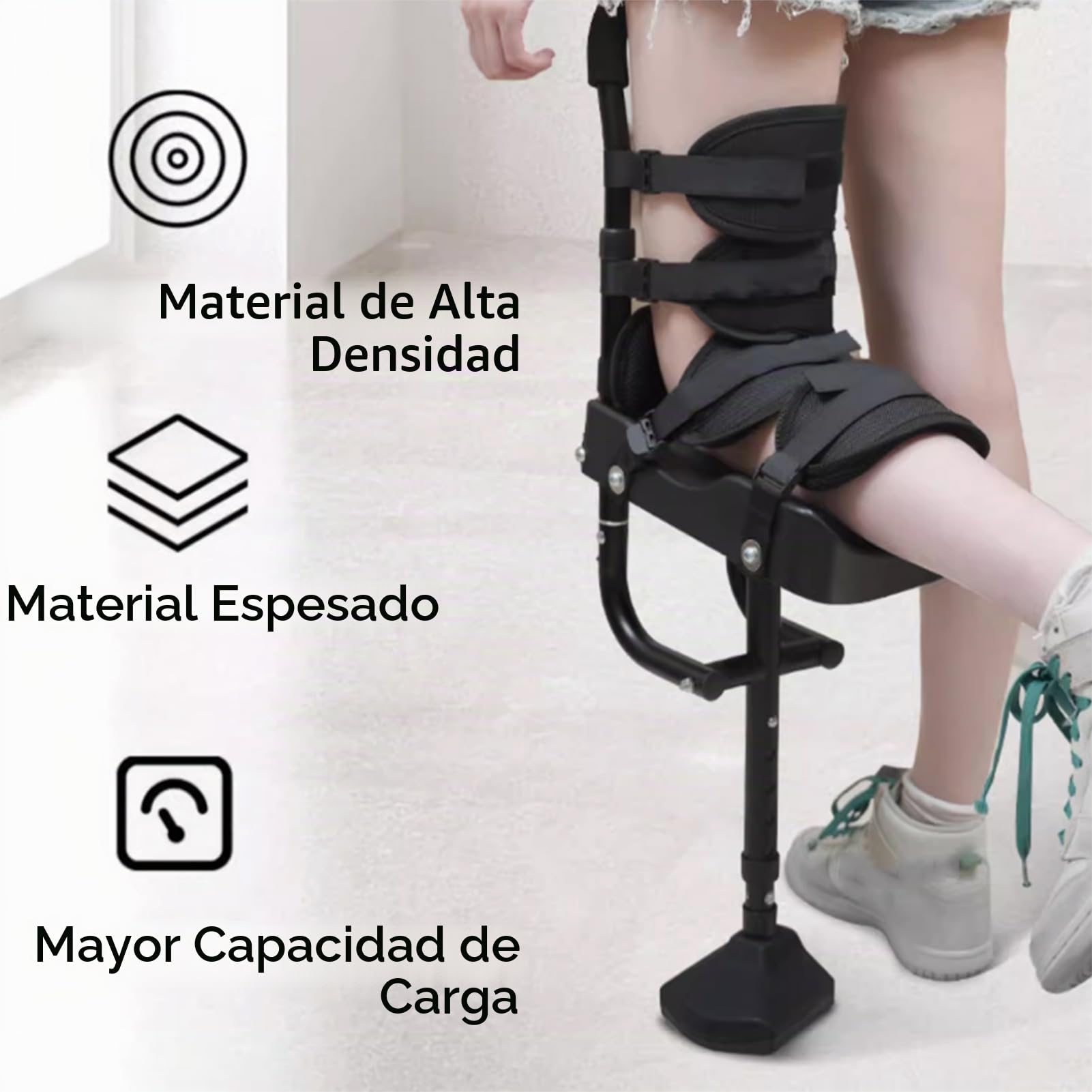 Muleta De Rodilla Ajustable De Manos Libres, Muleta Telescópica De Una Sola Pierna Manos Libres, Rodilla Antideslizante Alternativa A Las Muletas Soporte para Caminar para Fracturas De Tobillo
