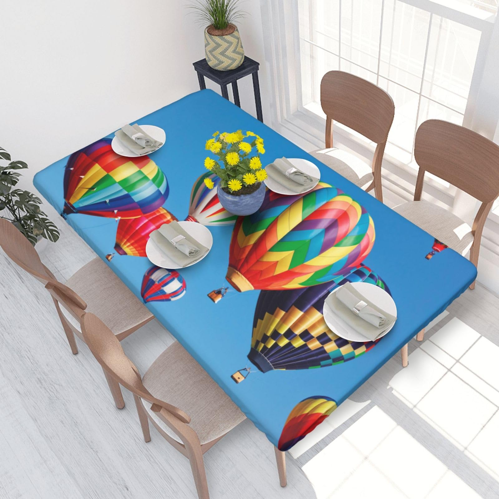 WKSGDSG Fitted Tablecloth For Dining Room 4ft, Elastic Edged Table Cover