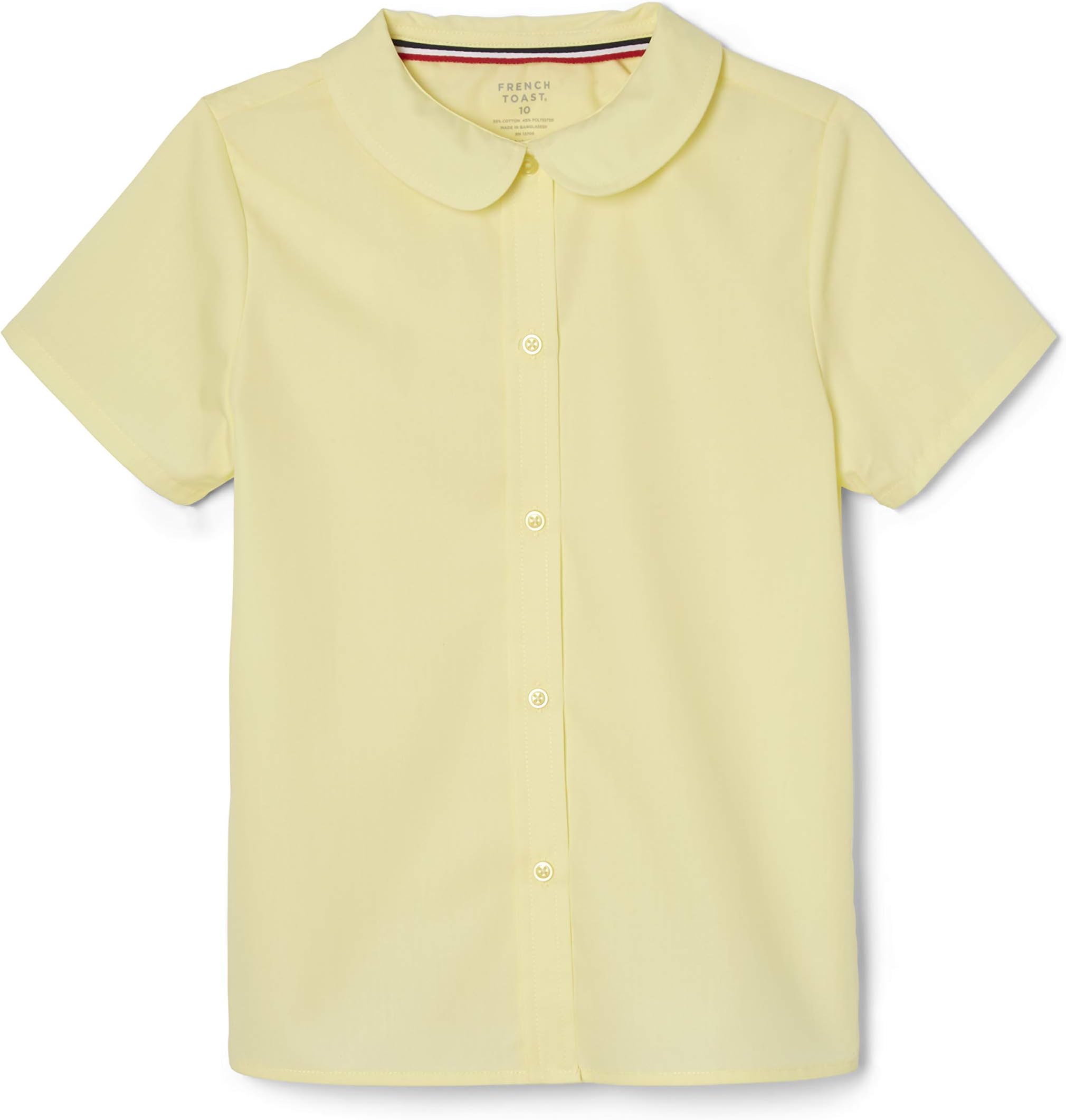 French Toast Peter Pan Collar Short Sleeve Blouse (Girls Standard & Plus Sizes), Blue,
