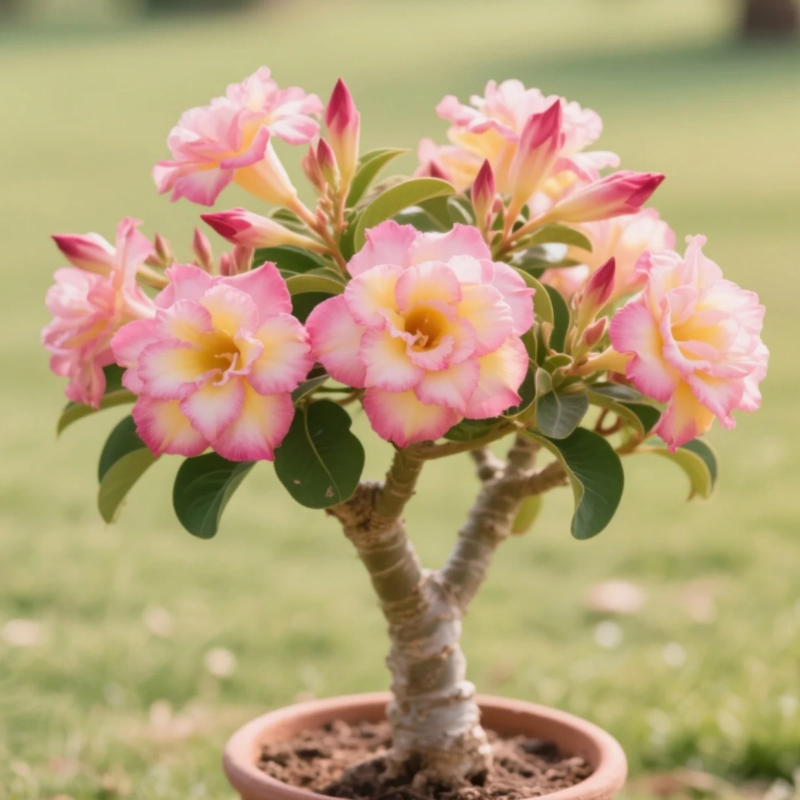 Perennial Garden Bulbs-Brilliant Desert Rose Bulbs Bulk-Professional Planting for Stunning Garden Displays-3 Bulbs-A