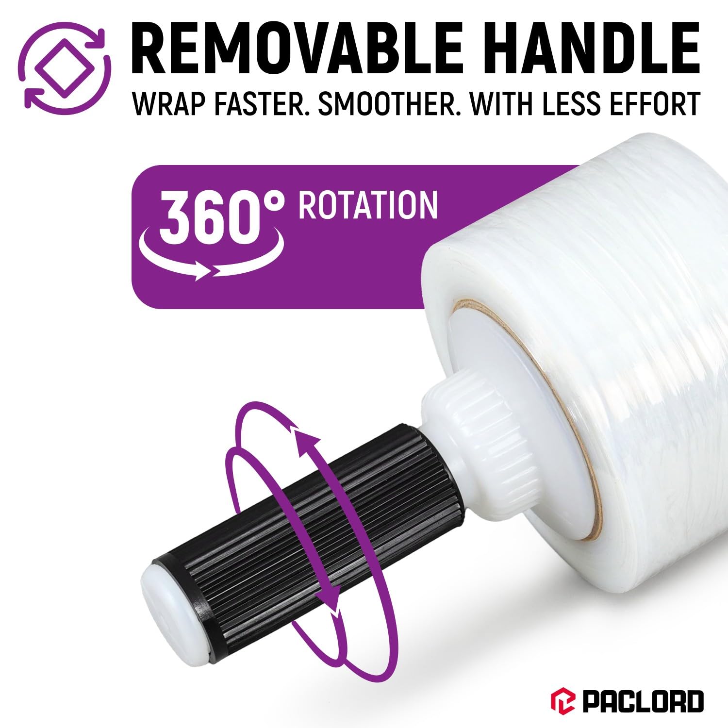 3" x 1000' Industrial Strength Stretch Wrap, Ready to Use Pack of 1 Mini Roll with Handle, Clear Plastic Film, 80 Gauge Thick, 500% Elongation – Heavy-Duty Shrink Wrap for Moving, Packing